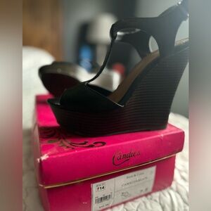 Candies Wedge T-Strap Heels